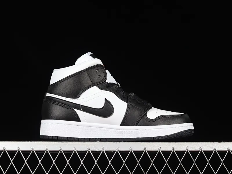 All categories Air Jordan Jordan series basketball shoes Air Jordan 1 Mid Air Jordan 1 Mid AJ1 Joe 1 naked eye 3D black and white Zhongbang basketball shoes DR9495-001